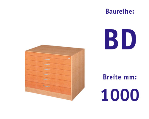 Zeichnungsschrank für Format A 1 HBT: 831 x 1000 x 740+20 mm