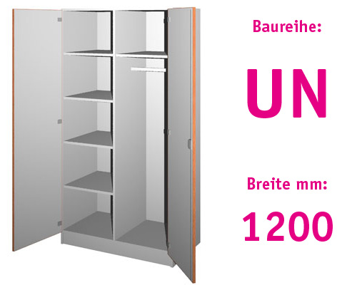 Garderobenschrank mit 2 Drehtüren HBT: 1907 x 1200 x 525+20 mm