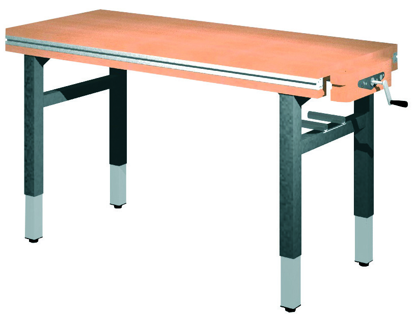 Universal-Werkbank 1500-1R-SPA/HM Platte: 1500 x 650 mm, MANUELLE HÖHENVERSTELLUNG.