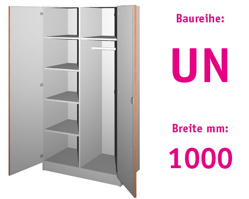 Garderobenschrank mit 2 Drehtüren HBT: 1907 x 1000 x 525+20 mm