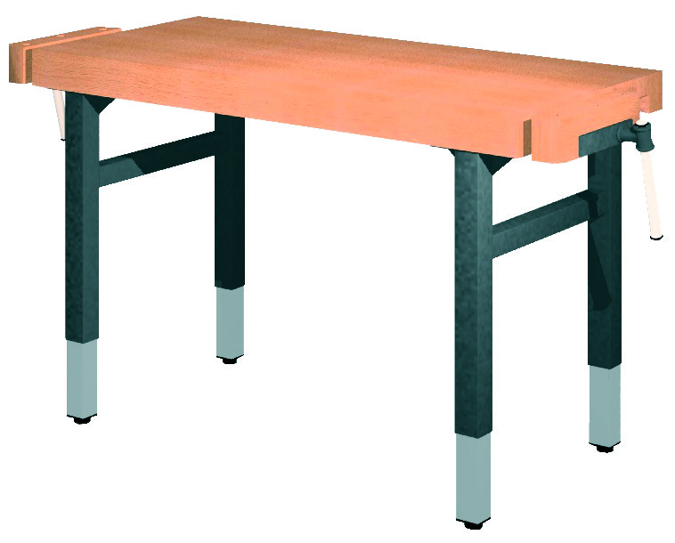 Universal-Werkbank 1000-2GS/HM Platte: 1500 x 650 mm, MANUELLE HÖHENVERSTELLUNG.