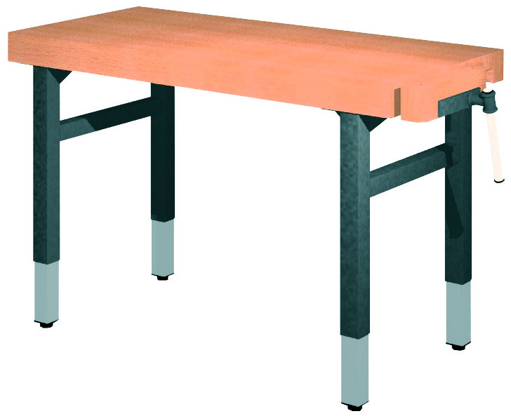 Universal-Werkbank 1000-1R/HM Platte: 1500 x 650 mm, MANUELLE HÖHENVERSTELLUNG.