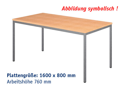 Arbeitstisch Modell ATK 1600 x 800 mm Arbeitshöhe 760 mm - BUCHE-DEKOR.