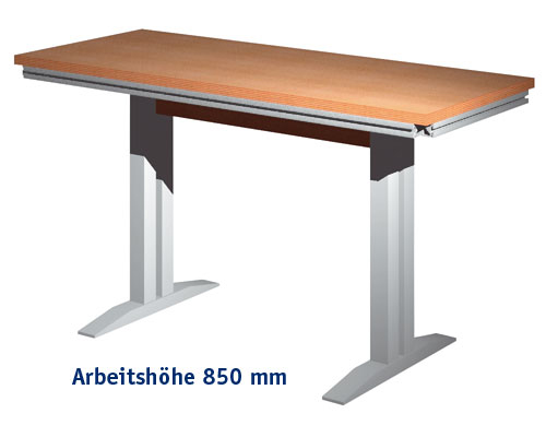 Multi-Werkbank WeVario - BASIC Platte 1500 x 650 mm - Arbeitshöhe 850 mm.
