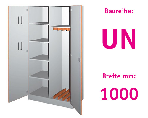 Material-/ Bügelschrank mit 2 Drehtüren HBT: 1907 x 1000 x 525+20 mm