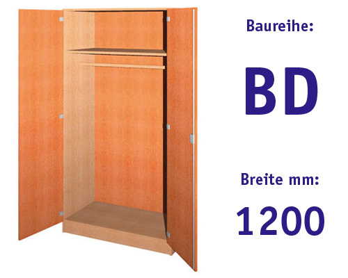 Garderobenschrank mit 2 Drehtüren HBT: 1907 x 1000 x 525+20 mm