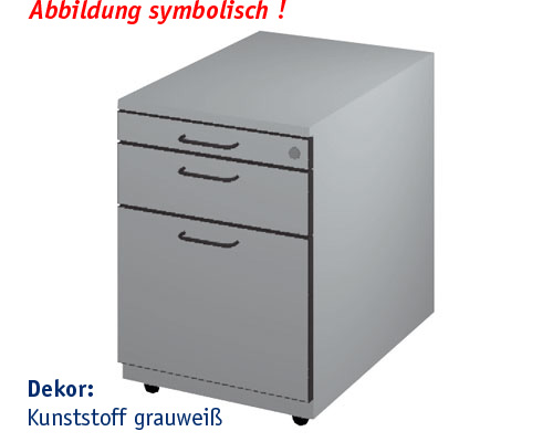 Rollcontainer Modell RC-2 HBT: 610 x 430 x 630 mm | grauweiss