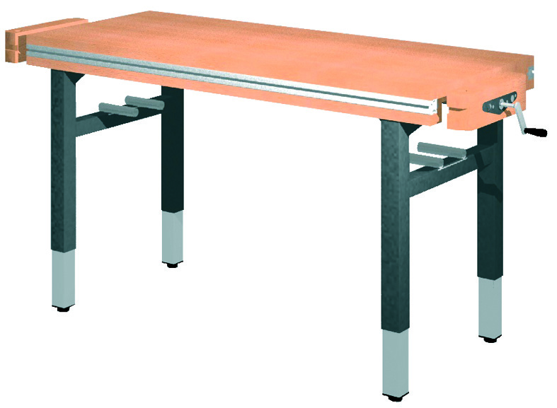 Universal-Werkbank 1500-2GS-SPA/HM Platte: 1500 x 650 mm, MANUELLE HÖHENVERSTELLUNG.