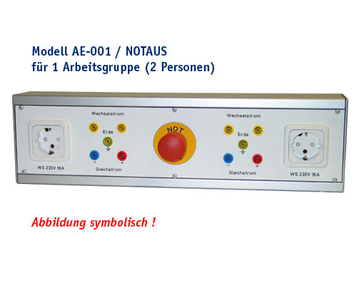 Abnahmeeinheit Modell AE-001 / NOTAUS zur Montage in Installationskanälen