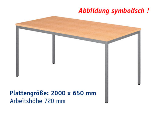 Arbeitstisch Modell ATM 2000 x 650 mm Arbeitshöhe 720 mm - MULTIPLEX.