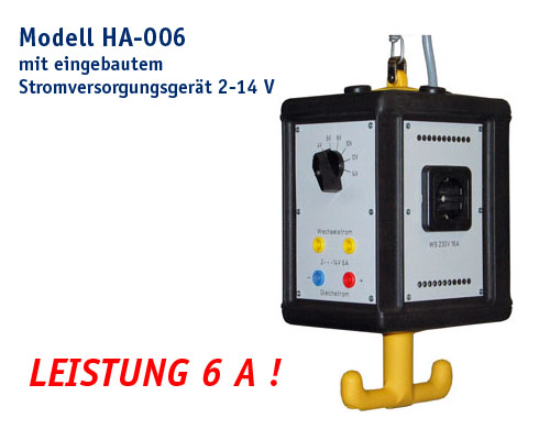 Hängeampel Modell HA-006 / 230V / Kleinspannung mit Stromversorgungsgerät 2 - 14 V, LEISTUNG 6 A