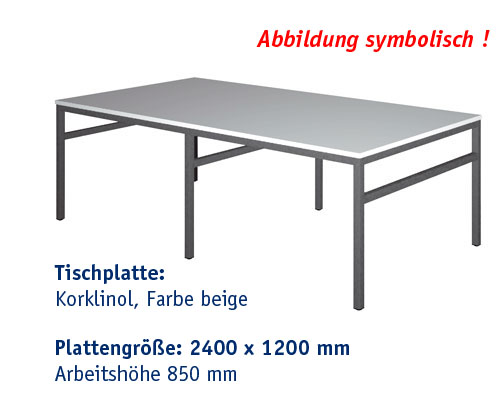 Zuschneidetisch CT 2400 x 1200 mm | K Arbeitshöhe 850 mm - BUCHE-DEKOR.