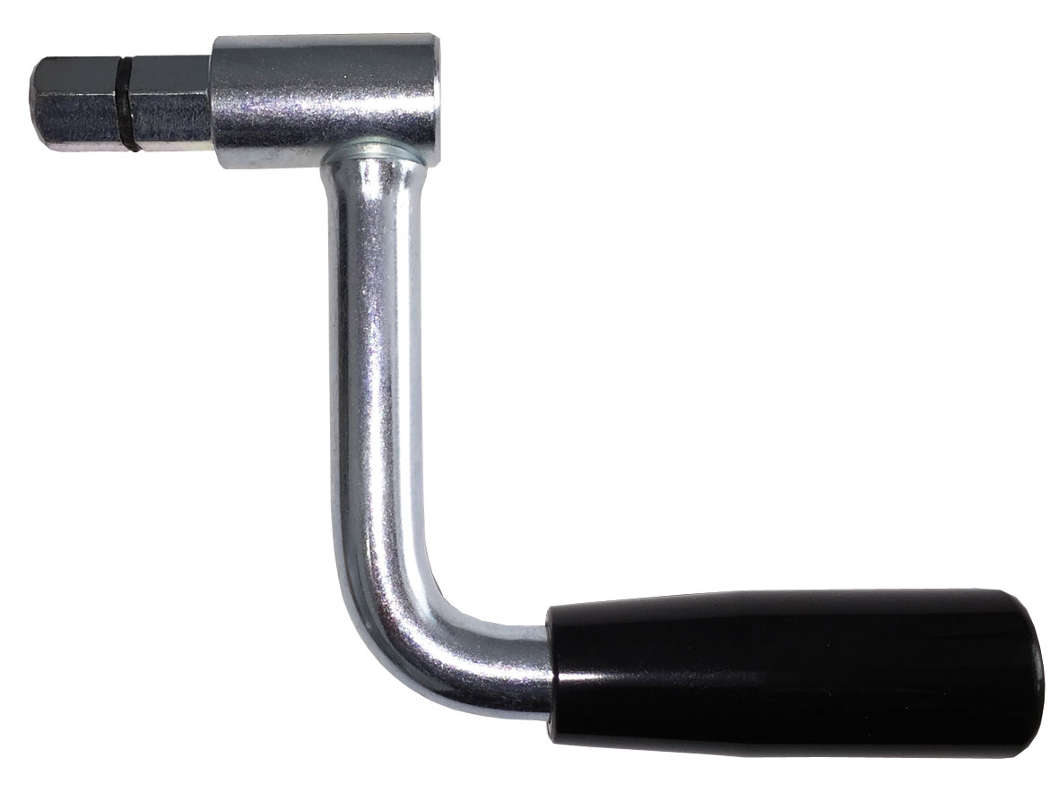 Universalkurbel für Spannzange mit Sechskantansatz 12 mm und Thermoplast-Griff,