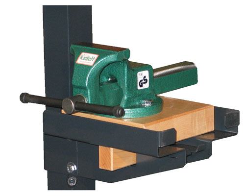 Schraubstockablage mit Klemmung, zur Montage am Gestellteil Querschnitt 60x60 mm,