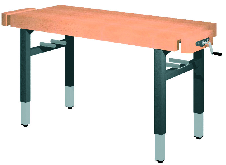 Universal-Werkbank 1000-2GS-SPA/HM Platte: 1500 x 650 mm, MANUELLE HÖHENVERSTELLUNG.