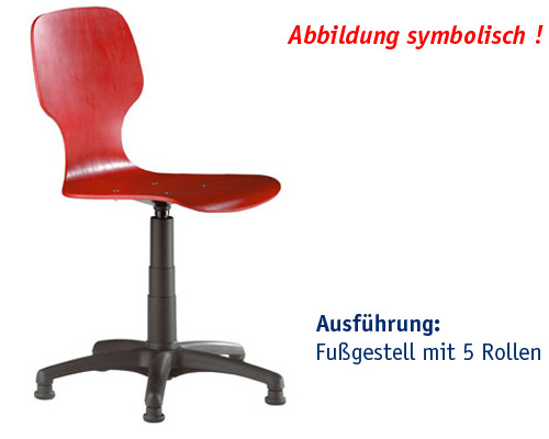 Drehstuhl mit Rollen, mit Gaslift, höhenverstellbar von 400 - 520 mm,