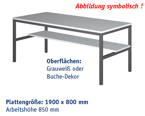 Zuschneidetisch CTK 1900 x 800 mm | K Arbeitshöhe 850 mm - BUCHE-DEKOR.