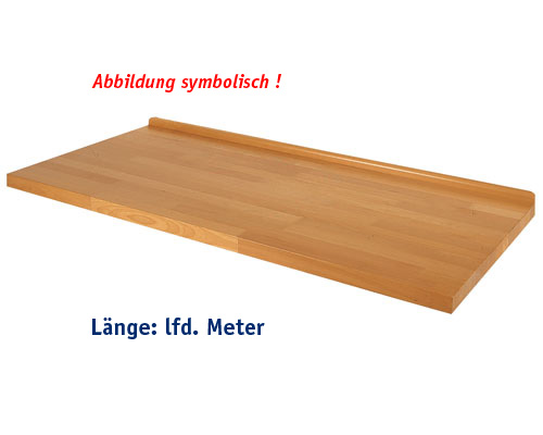 Abroll-Leiste BUCHE massiv, Länge 1000 mm, Dicke 25 mm, für Werkbankplatten,