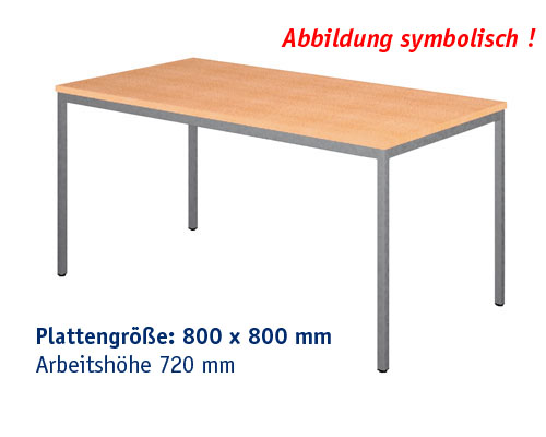 Arbeitstisch Modell ATM 800 x 800 mm Arbeitshöhe 720 mm - MULTIPLEX.