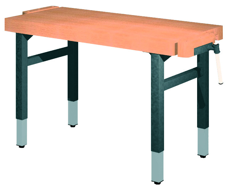 Universal-Werkbank 1000-2DIA/HM Platte: 1500 x 650 mm, MANUELLE HÖHENVERSTELLUNG.