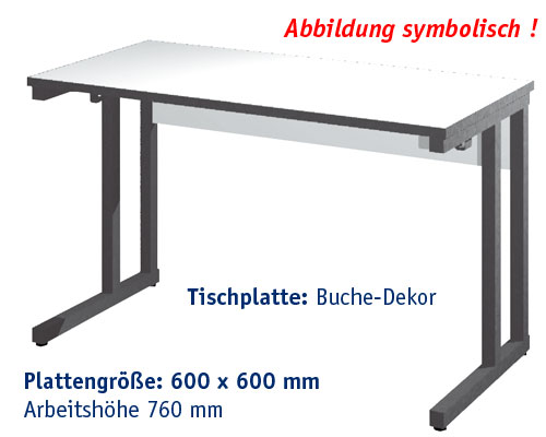 Arbeitstisch Modell CTK 600 x 600 mm | K Arbeitshöhe 760 mm - BUCHE-DEKOR.
