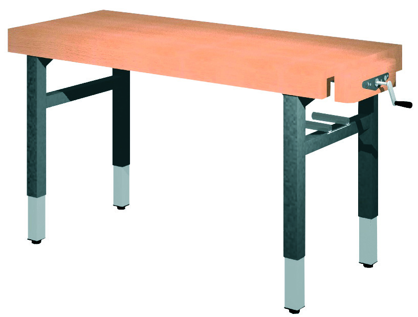 Universal-Werkbank 1000-1R-SPA/HM Platte: 1500 x 650 mm, MANUELLE HÖHENVERSTELLUNG.