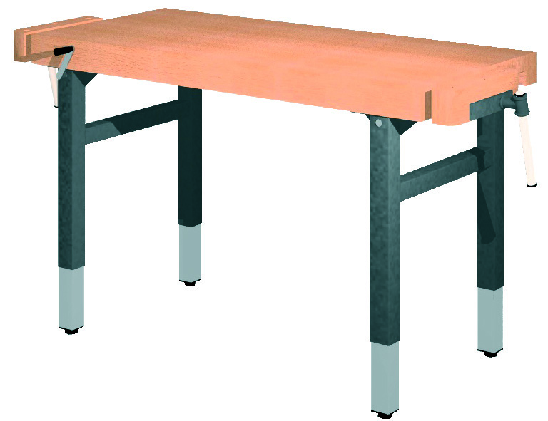 Universal-Werkbank 1000-2GS/HK Platte: 1500 x 650 mm, KURBEL-HÖHENVERSTELLUNG.