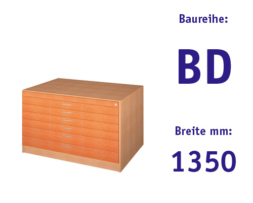 Zeichnungsschrank für Format A 0 HBT: 831 x 1350 x 1000+20 mm