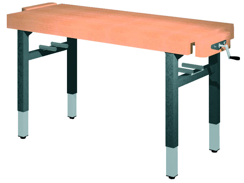 Universal-Werkbank 1000-2DIA-SPA/HM Platte: 1500 x 650 mm, MANUELLE HÖHENVERSTELLUNG.