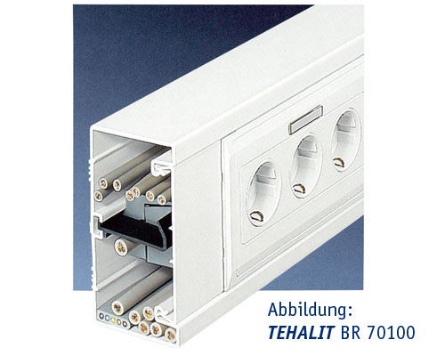 TEHALIT-Elektrokanal BR 70100 | L=1500 mm aus PVC, Querschnitt 100 x 70 mm,